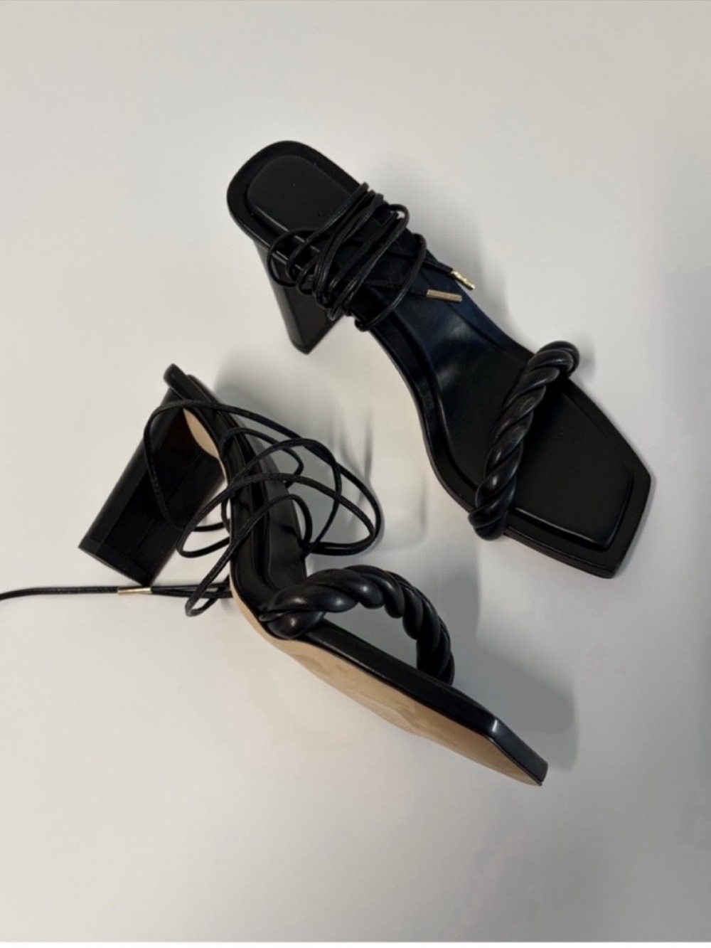 Jimmy Choo Diosa 85 Luxe Kappa Leather Sandals in Black